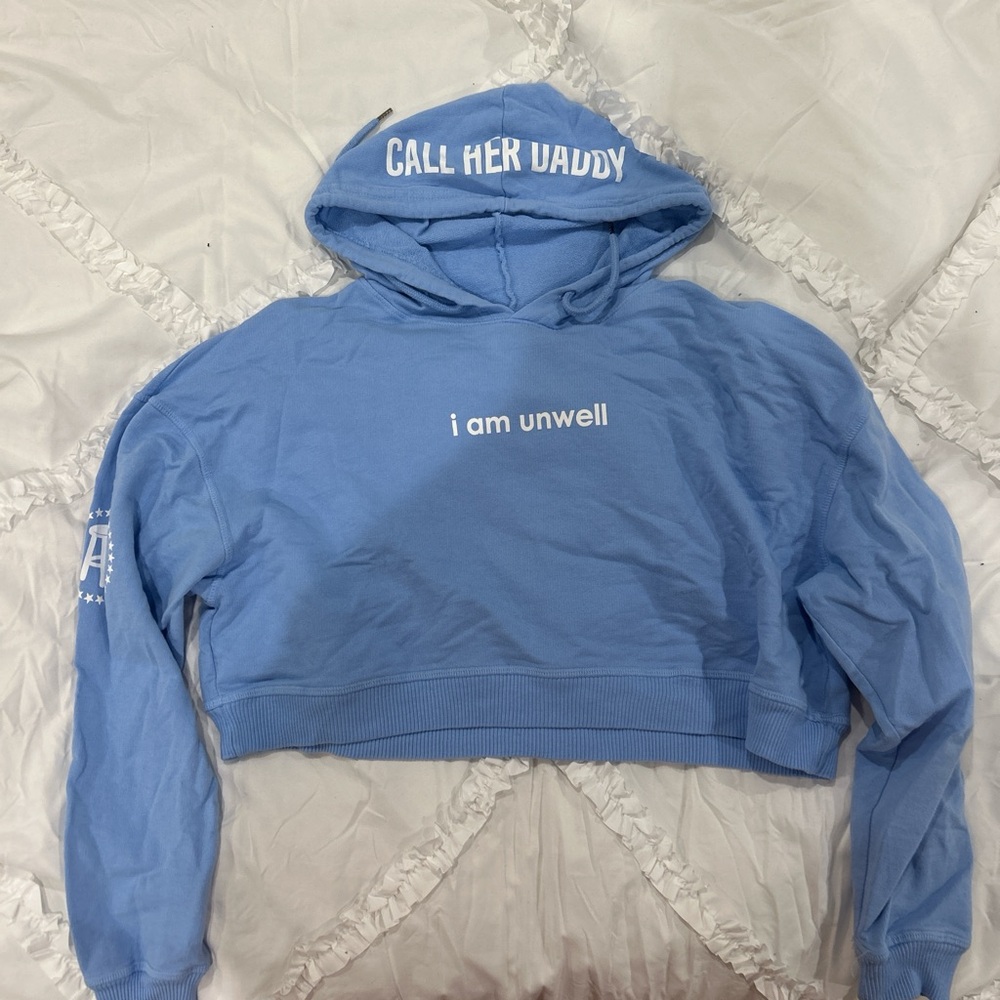 Barstool Chicks Cropped Blue Hoodie